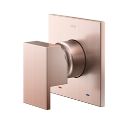 Acabamento monocomando para chuveiro 3/4" alta vazão New Edge/Minima cobre escovado