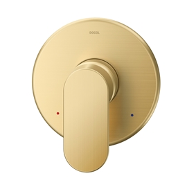 Acabamento monocomando para chuveiro baixa pressão 3/4" Docol Kaila ouro escovado