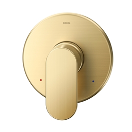 Acabamento monocomando para chuveiro e ducha higiênica 1/2" Docol Kaila ouro escovado