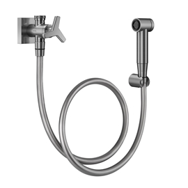 Ducha higiênica com registro e derivação com gatilho DocolCity grafite escovado