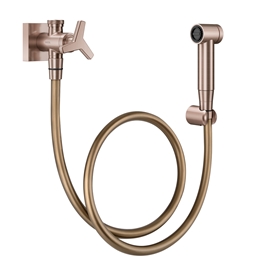 Ducha higiênica com registro e derivação com gatilho DocolCity cobre escovado