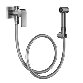 Ducha higiênica com registro e derivação c/ gatilho Vougan grafite escovado