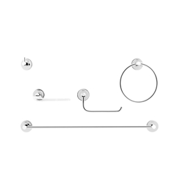 Kit de acessórios de parede para lavatório DocolHope cromado