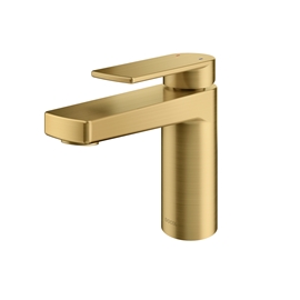 Monocomando bica alta de mesa para lavatório Argon ouro escovado