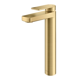 Monocomando bica alta de mesa para lavatório Argon ouro escovado