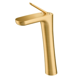 Monocomando bica alta de mesa para lavatório DocolKaila ouro escovado