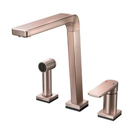 Monocomando para cozinha com ducha manual Bistrô Tech cobre escovado