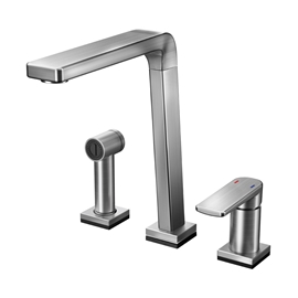 Monocomando para cozinha com ducha manual Bistrô Tech grafite escovado