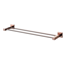 Porta-toalhas bastão duplo 653 mm Square cobre polido
