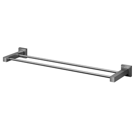 Porta-toalhas bastão duplo 653 mm Square grafite escovado