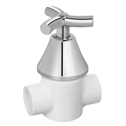 Registro tipo gaveta DocolBase BaseTec PVC com acabamento Docol Primor