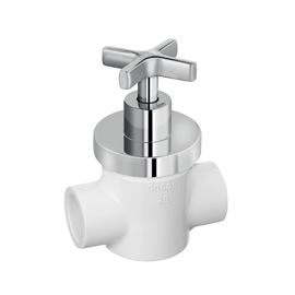 Registro tipo gaveta DocolBase BaseTec PVC com acabamento de parede Invicta cromado