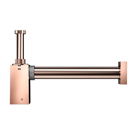 Sifão de parede para lavatório Square cobre polido