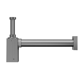 Sifão de parede para lavatório Square grafite escovado