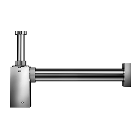 Sifão de parede para lavatório Square grafite polido