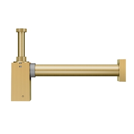 Sifão de parede para lavatório Square ouro escovado