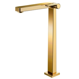 Torneira bica alta 90° de mesa para lavatório DocolStillo ouro polidodo