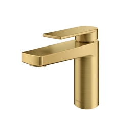 Torneira bica baixa de mesa para lavatório Argon ouro escovado