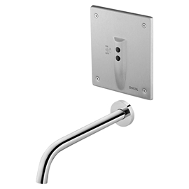 Torneira de parede DocolSensor on/off embutido para lavatório DocolEletric inox escovado