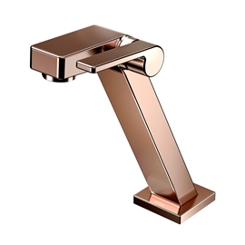 Torneira bica baixa de mesa para lavatório DocolStillo cobre polido