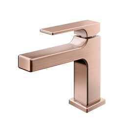 Torneira bica baixa de mesa para lavatório Edge cobre escovado