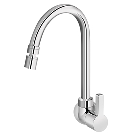 Torneira bica alta de parede para cozinha Chess cromado