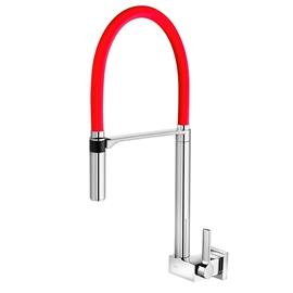 Torneira para cozinha de parede bica alta Doc vermelho