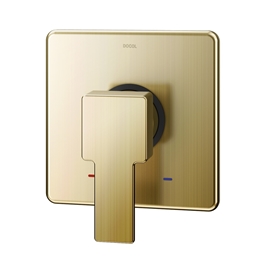 Acabamento monocomando para chuveiro e ducha higiênica base DE Edge ouro escovado