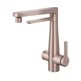 Single lever kitchen mixer with brushed copper Docol Vitalis water purifier