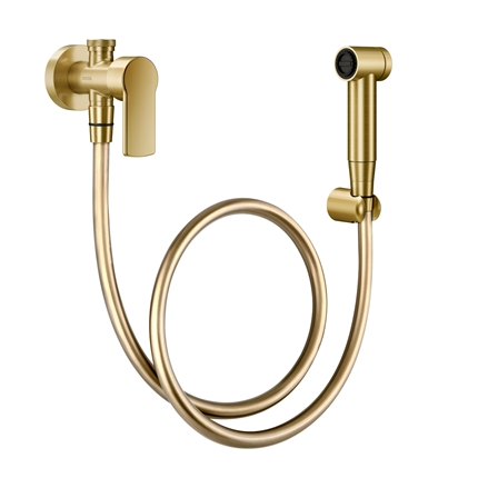 Ducha higiénica con registro y derivación 1/2" Argon oro cepillado