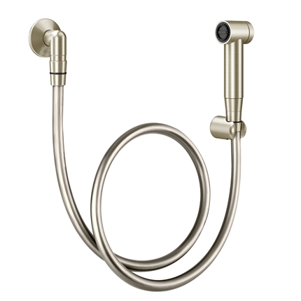 Hand shower with brushed nickel trigger