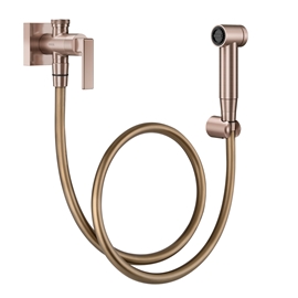 Brushed copper hand shower and faucet Docol Stillo