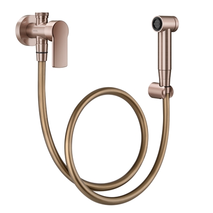 Hand shower with valve and faucet 1/2" Argon brushed copper