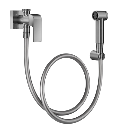 Hand shower with valve and bypass w / brushed Vougan brushed graphite